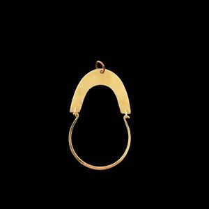 14k Gold Retro Charm Holder